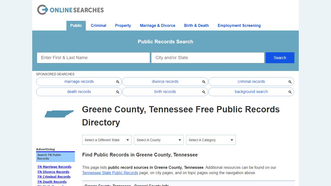 Greene County, Tennessee Public Records Directory