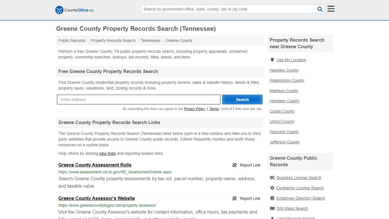 Greene County Property Records Search (Tennessee) - County Office